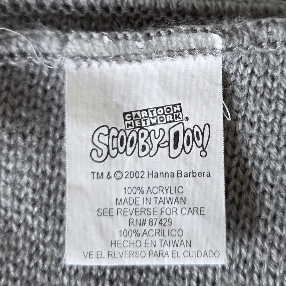 Vintage 2002 Scooby Doo Striped Winter Knit Scarf Cartoon Network Hanna Barbera